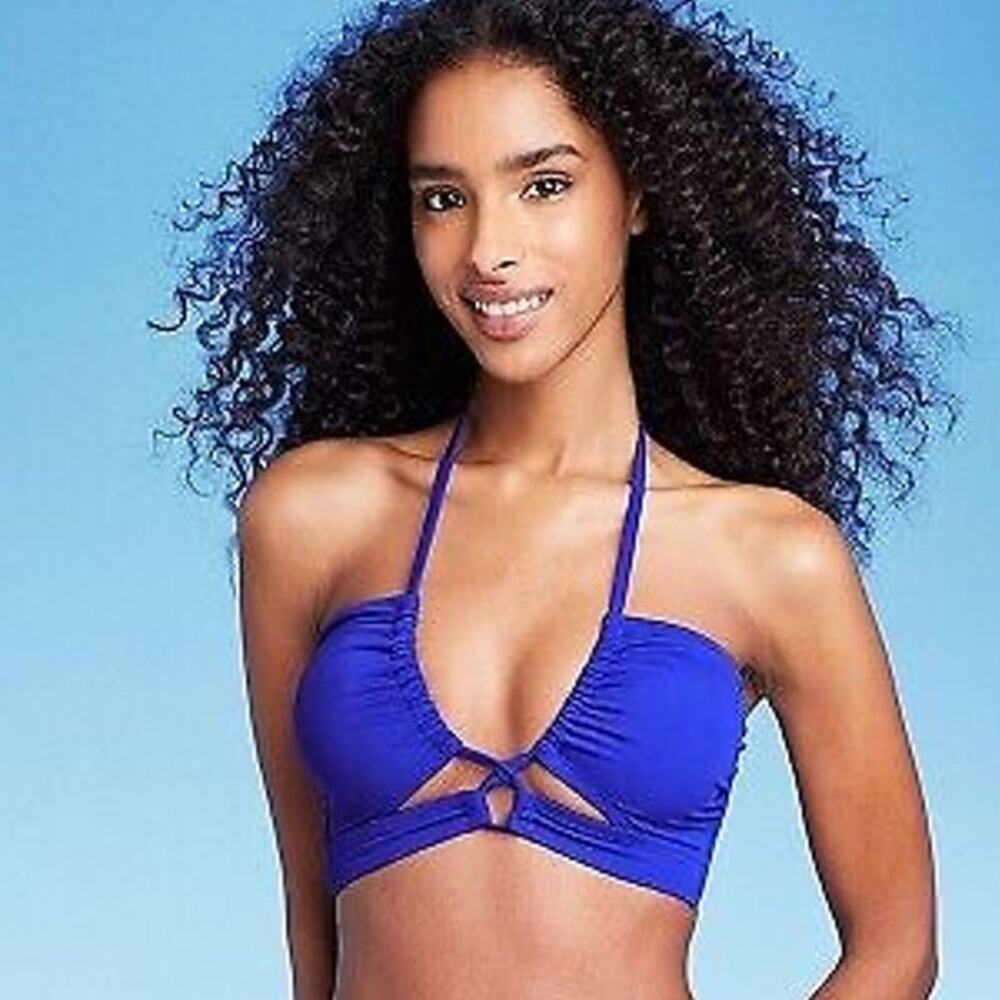 Shade & Shore Royal Blue Halter Bikini Top